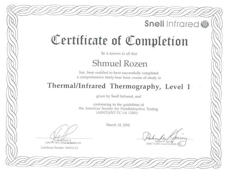 הסמכה תרמוגרפיה