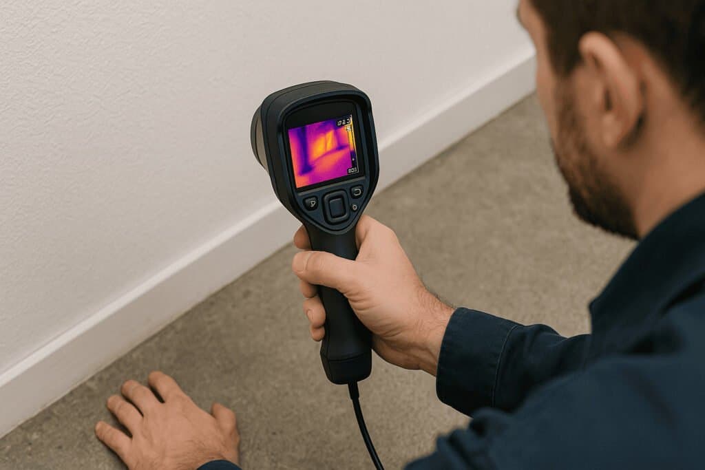 איתור נזילות במצלמה טרמית